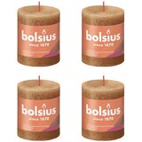 Bolsius rustične debele svijeće Shine 4 kom 80 x 68 mm smeđe | shoptok.hr