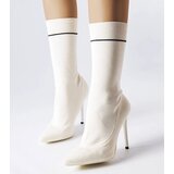 Gemre White sock boots with stiletto heels Pelletier | Shoptok.si