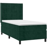 Box spring krevet s madracem tamnozeleni 90x200 cm baršunasti | shoptok.hr