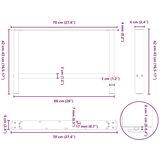  Noge za klub stolić bijele 2 kom 70 x (42-43) cm čelik | shoptok.hr
