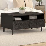  Stolić za kavu crni 80 x 54 x 40 cm od masivnog drva manga | shoptok.hr