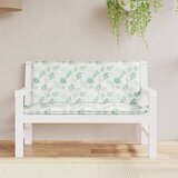 vidaXL Blazina za vrtno klop 2 kosa vzorec listov 120x50x7 cm blago | Shoptok.si