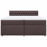  Krevet s oprugama i madracem tamnosmeđi 200x200 cm od tkanine | shoptok.hr