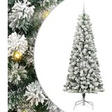 vidaXL Umetno Zložljivo Božično Drevo Zelena in bela 240 cm PVC | Shoptok.si