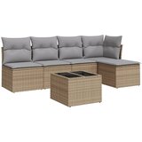  6-dijelni set vrtnih sofa s jastucima bež od poliratana | shoptok.hr
