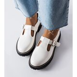 Gemre Women's patent leather white low shoes on thick sole Vaden | Shoptok.si