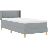 vidaXL Postelja z vzmetnico z vzmetnico Svetlo siva 90 x 190 cm blago | Shoptok.si