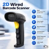 Qoltec 52753 – Brezžični bralnik črtnih kod 1D/2D in QR kod s postajo za polnjenje, USB, Bluetooth | Shoptok.si