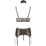 Cottelli Bondage - komplet čipkastega in svetlečega spodnjega perila (4 deli) - XL | Shoptok.si