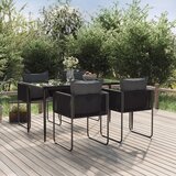 vidaXL 5-dijelni vrtni blagovaonski set crni Cijene
