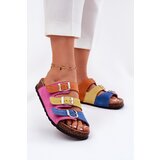 Panto Fino Ladies Suede Slippers With Buckles Fuksja Cijene