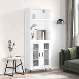 vidaXL Visoka omara bela 69,5x34x180 cm inženirski les | Shoptok.si