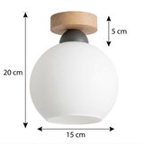 Brilagi LED stropna svetiljka RETRO GLASS 1xE27/60W/230V prečnik 15 cm hrast/bela | Eponuda.com