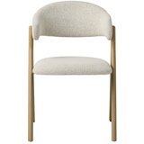 Unique Furniture Kremno bel/v naravni barvi oblazinjen jedilni stol z nasloni za roke Frances &amp;ndash; Slike