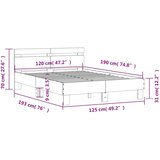  Okvir za krevet s uzglavljem boja smeđeg hrasta 120x190 cm | shoptok.hr