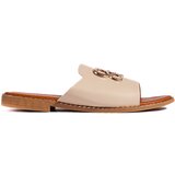 Shelvt Stylish beige women's flip flops | Shoptok.si