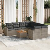 vidaXL 9-dijelni set vrtnih sofa od poliratana s jastucima sivi | shoptok.hr