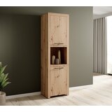 ADRK Visoki ormar JANEZ s 2 vratima i 6 polica - HRAST ARTISAN-CRNA | shoptok.hr