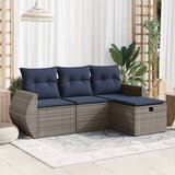 vidaXL 4-dijelni set vrtnih sofa od poliratana s jastucima sivi | shoptok.hr