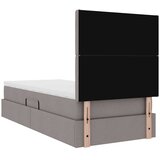  Krevet s prostorom za pohranu s LED-om Sivo-smeđa 90 x 190 cm | shoptok.hr