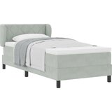 vidaXL Postelja s pomičnim ležiščem in vzmetnico Svetlo siva 90x190 cm Žamet | Shoptok.si