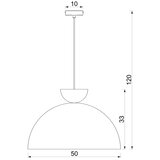  Luster na sajli NEVIS 1xE27/15W/230V, prečnik 50 cm, krem boje | Eponuda.com