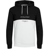 Jack & Jones Sweater majica 'Ryder' crna / bijela
