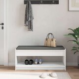  Klupa za hodnik s jastukom s policom Bijelo 100 x 38 x 46 cm | shoptok.hr
