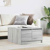 vidaXL Kavna mizica s predali siva sonoma 70,5x70x40 cm | Shoptok.si