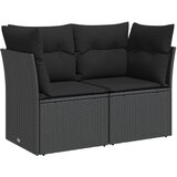  Set sofe 6 kom. Crna Poli Rattan i čelik | shoptok.hr