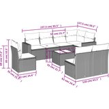  9-dijelni set vrtnih sofa s jastucima bež od poliratana | shoptok.hr