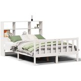 vidaXL Knjižna postelja brez vzmetnice bela 160x200 cm trdna borovina | Shoptok.si
