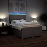  Krevet s oprugama i madracem smeđesivi 140 x 190 cm od tkanine | shoptok.hr