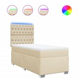  Krevet s oprugama i madracem krem 90 x 200 cm od tkanine | shoptok.hr