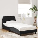  Krevet s madracem Dover crni 90x200 cm baršunasti | shoptok.hr