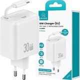 Usams OMREŽNI POLNILEC 1XUSB-C REWELLED KABEL PD+QC 30W ZA TELEFONE BEL, (21974768) | Shoptok.si