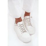 Boto Women's Sneakers on Platform with Decorative Lacing and Glitter White Belmira Cijene