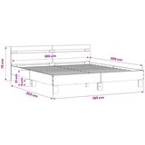  Okvir za krevet s uzglavljem boja hrasta 180x200 cm drveni | shoptok.hr