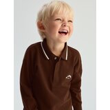Reserved Polo-majica dugih rukava - tamnosmeđe | shoptok.hr