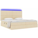  LED krevet za pohranu s madracem Krema 200 x 200 cm Tkanina 204 x 200 x 128 cm | Shoptok.si