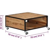  Klubska mizica 70x70x32 cm trden akacijev les | Shoptok.si
