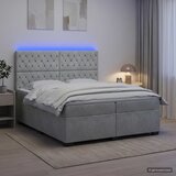  Boxspring krevet s madracem Svjetlosiva 200 x 200 cm Baršun | shoptok.hr