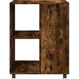  Bočni stolić s kotačima boja dimljenog hrasta 55x60x78cm drveni | shoptok.hr