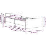  Posteljni okvir brez vzmetnice star les 75x190 cm | Shoptok.si
