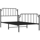 Metalni okvir kreveta s uzglavljem i podnožjem crni 100x190 cm | shoptok.hr