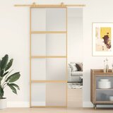 vidaXL Drsna vrata zlata 76x205 cm mat ESG steklo in aluminij | Shoptok.si