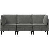  Komplet pohištva za dnevno sobo 3 pcs Temno siva Žamet | Shoptok.si