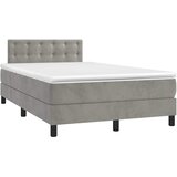  box spring s madracem LED svjetlosivi 120x200 cm baršun | shoptok.hr
