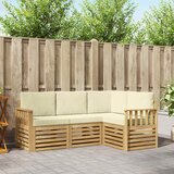 Set vanjskih sofa 4 pcs Bijela i krem 187,5 x 128,5 x 73 cm | Shoptok.si