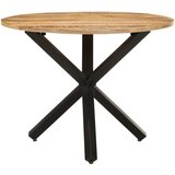  Blagovaonski stol okrugli 100x100x75 cm od grubog drva manga | shoptok.hr